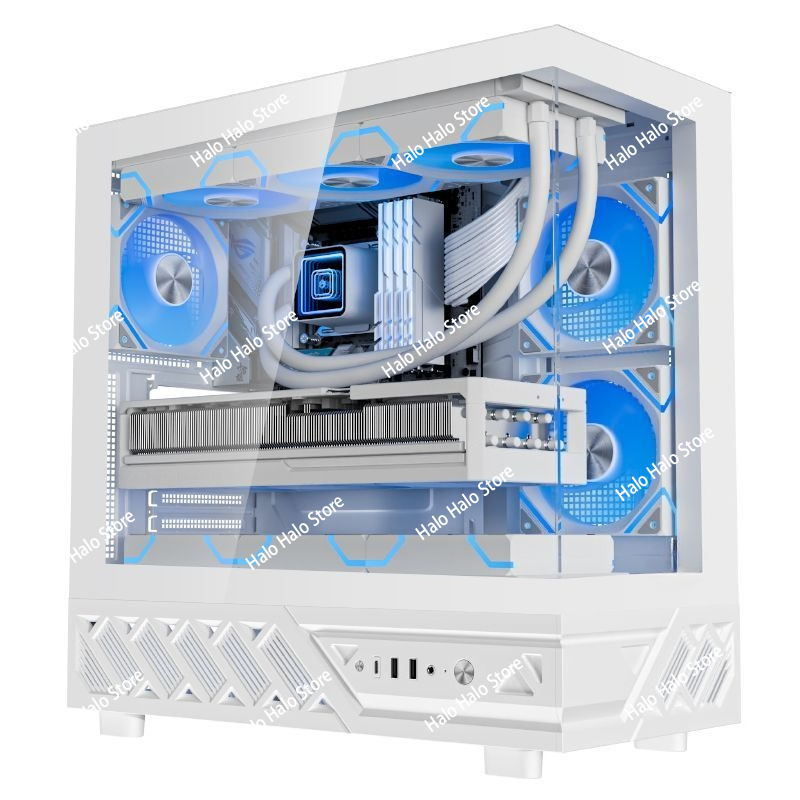 Pc Gaming Liquid Cooling - ホワイトシービューATX PCケース強化ガラス360mm水冷対応ゲーミングコンピュータータワーシャーシ