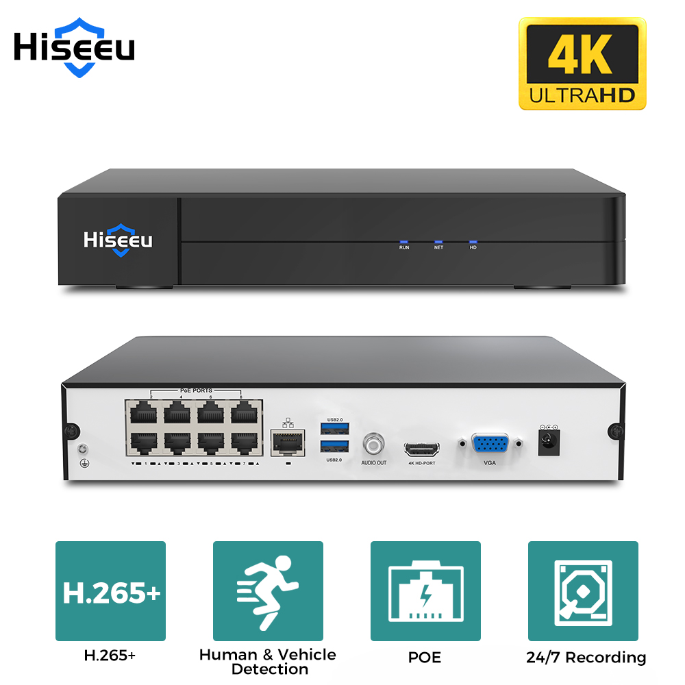 Webcam 4K - Hiseeu 8CH 4K PoE NVRネットワークビデオレコーダー監視システム 8チャンネル