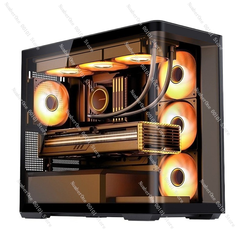 Pc Gaming Liquid Cooling - 海景パノラマMATXゲーミングPCケース 曲面強化ガラス フロントピラーなし シャーシ タイプCポート 360mm水冷対応