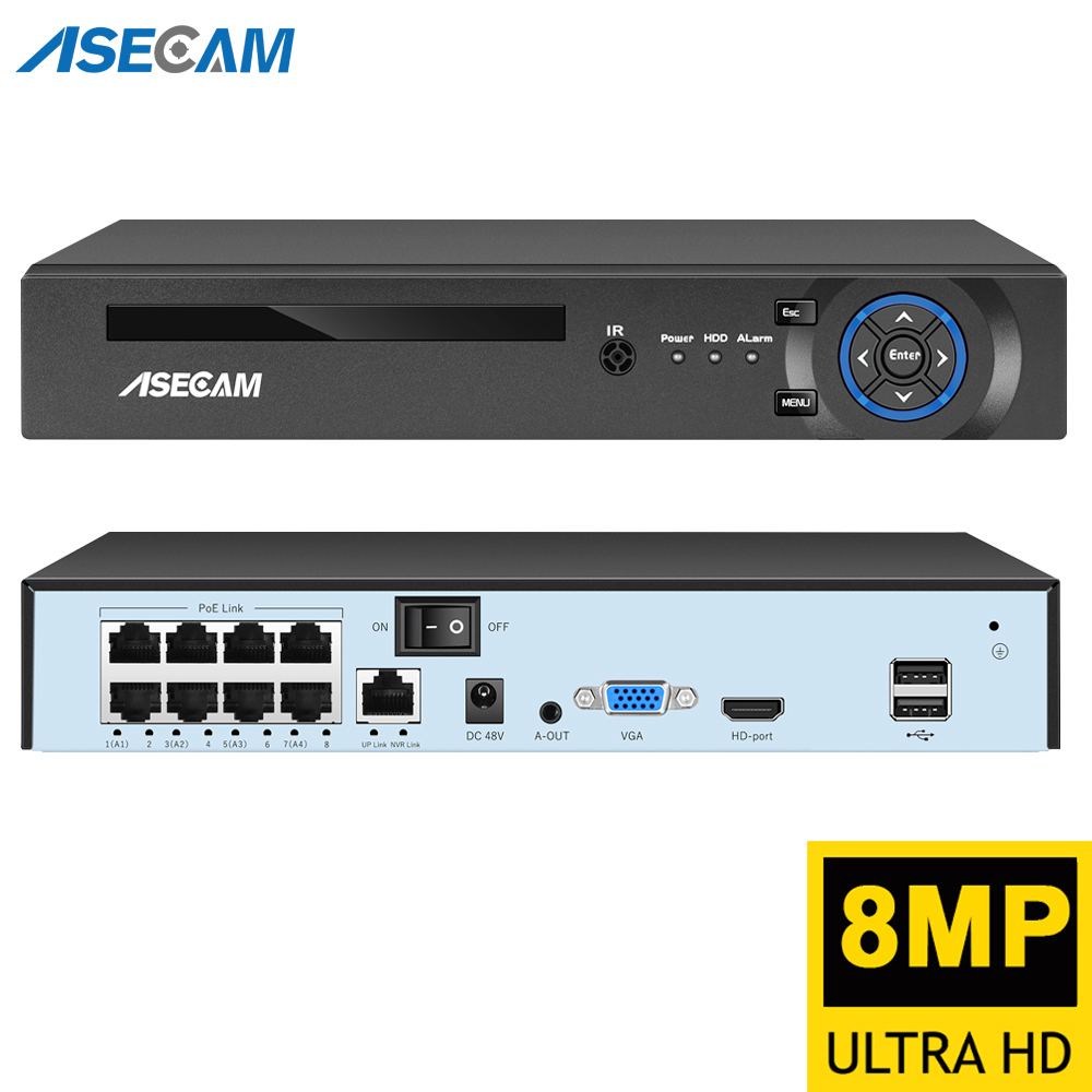 Webcam 4K - スーパー8MP POE NVRビデオレコーダー 音声IPカメラ H.265 CCTVシステム