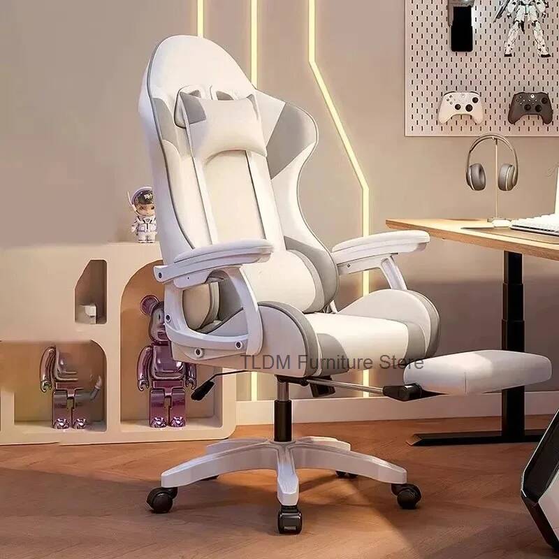 Gaming Chair Lumbar Pillow - 人間工学に基づいた腰椎サポートオフィスチェアクリームウィンドノルディックホワイトリラックスゲーミングチェアかわいいネックピローチェイスビューローホーム家具