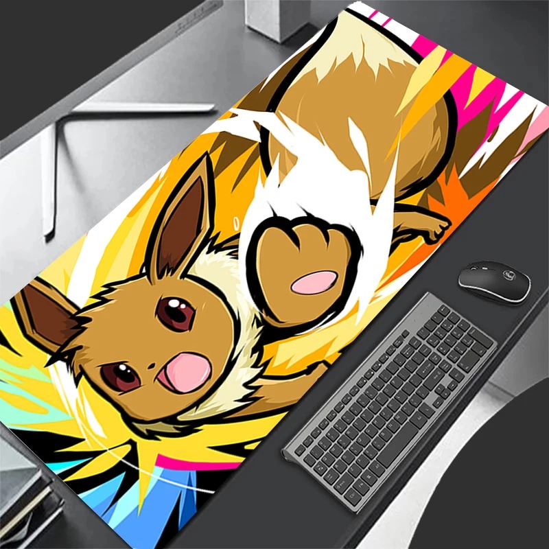 Pc Gaming Aesthetic - P-ポケモン イーブイ アニメ ゲーミングマウスパッド、拡張ノンスリップデスクマットキーボードパッド PC ラップトップ