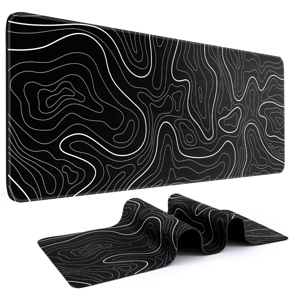 Gaming Desk Mat - プロフェッショナルゲーミング用地形形状ゲーミングマウスパッド、滑り止め、耐摩耗性、オフィスキーボードデスクマット、テーブルマット、コンピューターデスク用