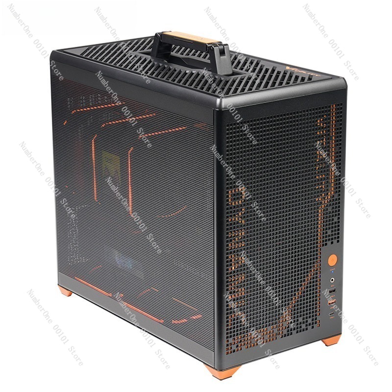 Pc Gaming Liquid Cooling - ポータブルハンドキャリーMATXメッシュゲーミングPCケースITXデスクトップコンピューターシャーシ240mm水冷対応コンパクトエアフロータワー