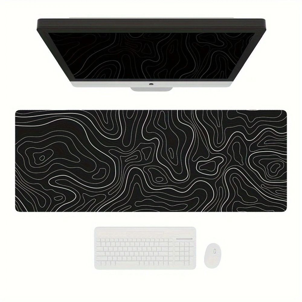 Gaming Desk Mat - プロフェッショナルゲーミング地形形状ゲーミングマウスパッド滑り止め耐摩耗性キーボードパッドコンピュータキーボードマットコンピュータデスク