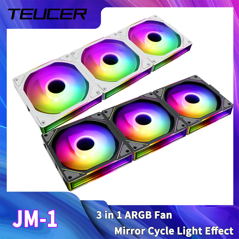 Pc Gaming Liquid Cooling - TEUCER JM-1 コンピュータケースファン ARGB ミラーサイクル光効果 120