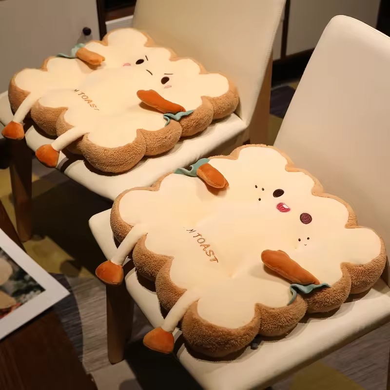 Gaming Chair Lumbar Pillow - 快適な漫画のトースト型シート＆バッククッション – 洗える抗疲労枕（家庭/オフィス/車用）（クリスマスに最適なギフト）