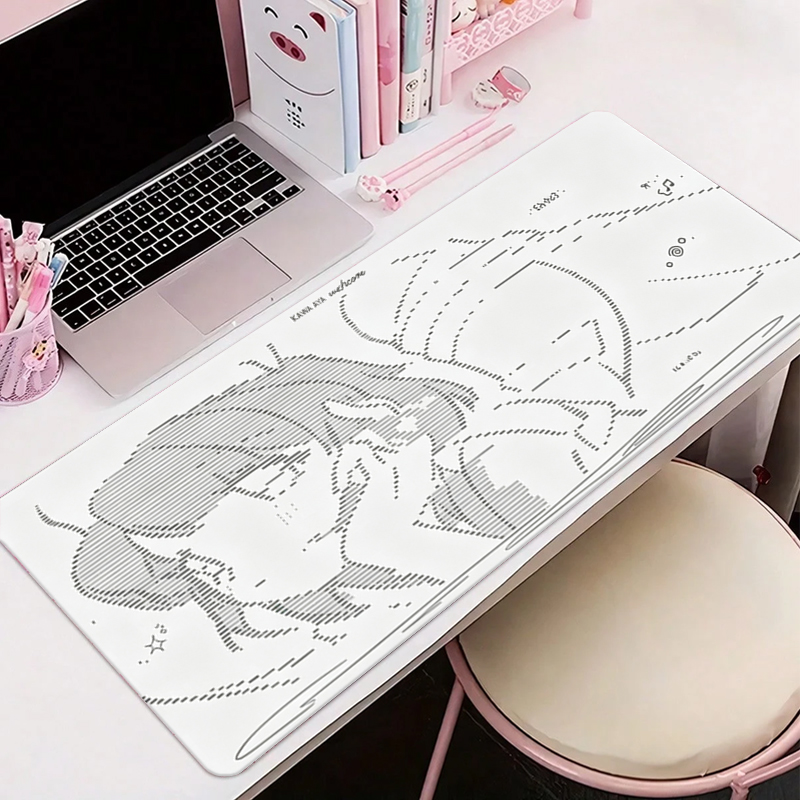 Gaming Desk Mat - 1 個革製マウスパッドアニメエンジェルガール Y2k かわいい大型コンピュータキーボード HD レザーデスクマットかわいいゲームオフィス