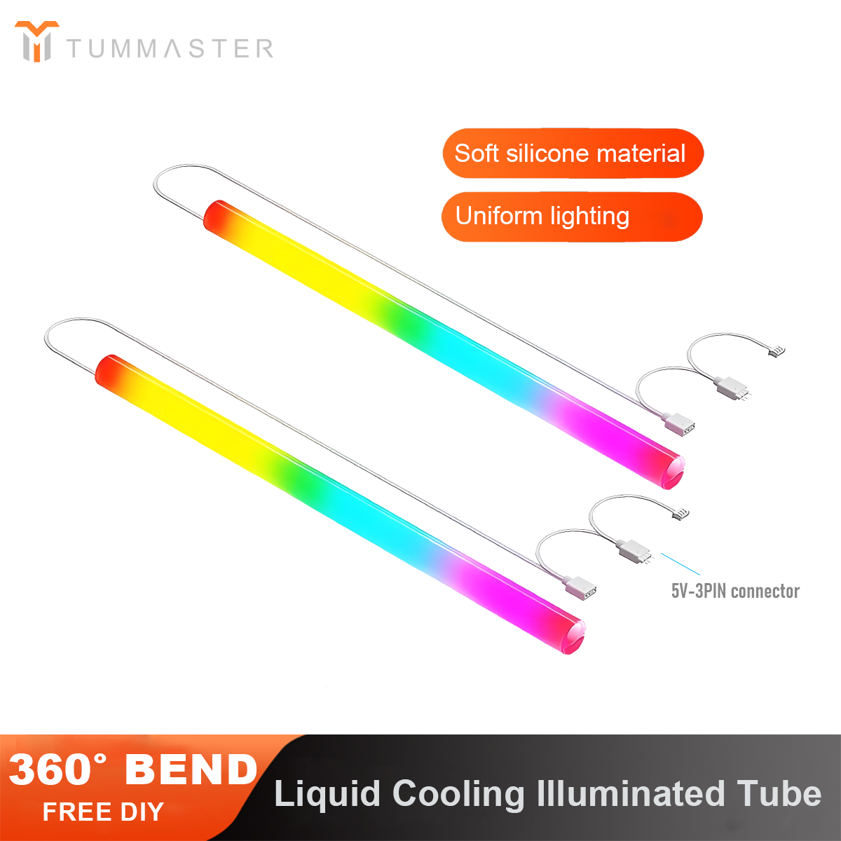 Pc Gaming Liquid Cooling - TUMMASTER ARGB 水冷スリーブ 5V3 ピンソフトシリコン水冷発光チューブ PC