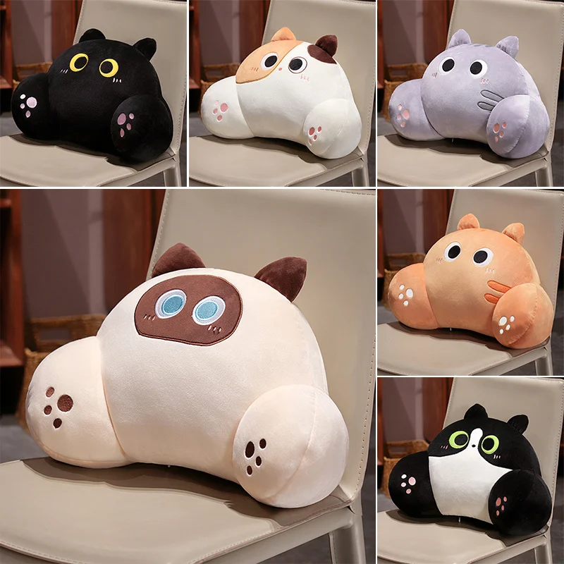 肥厚猫バッククッションシャム三毛猫ソファベッド椅子ランバーサ - Gaming Chair Lumbar Pillow のレビューと価格