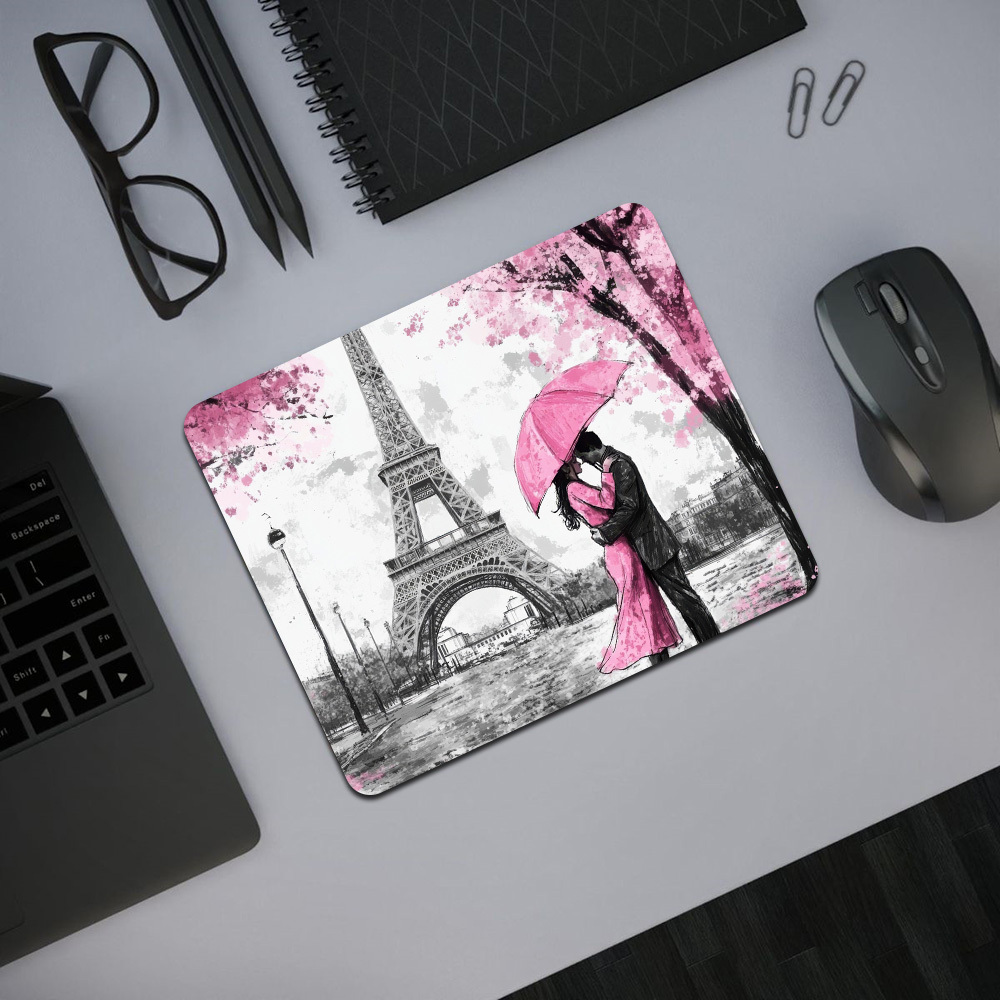 ピンクパリ傘カップルデスクパッド小型マウスパッドゴム製滑り止 - Pc Gaming Umbrella のレビューと価格