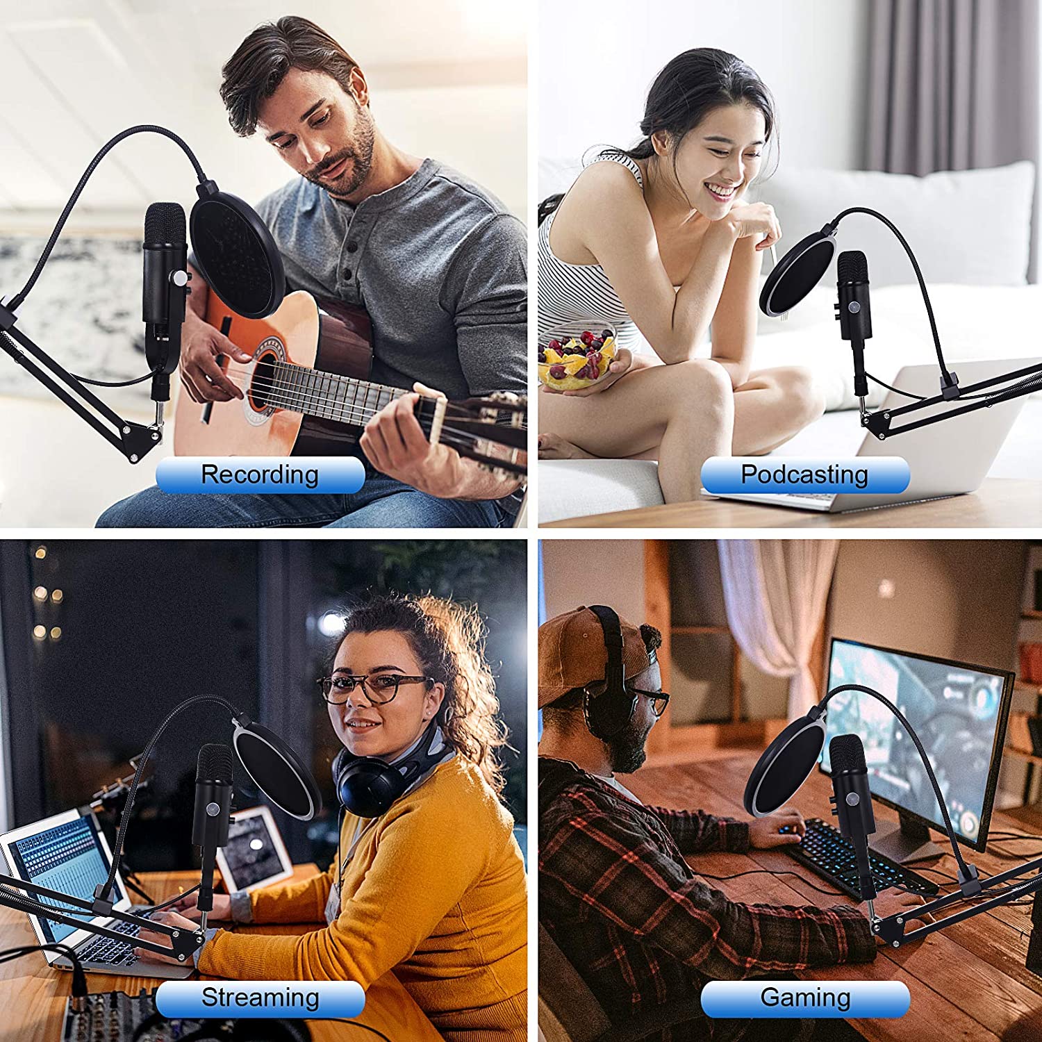 USB bm86コンデンサーマイク,PC,ゲーム,ポッドキャ - Pc Gaming Youtube のレビューと価格
