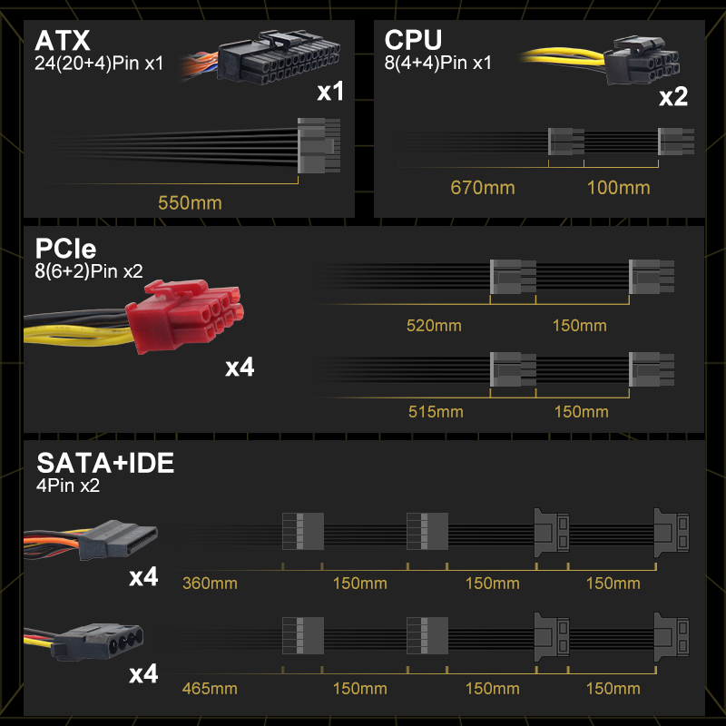 ATX 750W ゴールド認証PSU 750w コンピュータ - Pc Unit For Gaming のレビューと価格