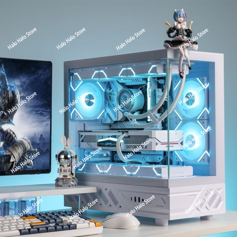 ホワイトシービューATX PCケース強化ガラス360mm水冷 - Pc Gaming Liquid Cooling のレビューと価格