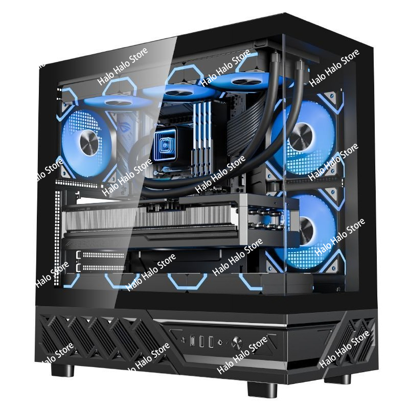 ホワイトシービューATX PCケース強化ガラス360mm水冷 - Pc Gaming Liquid Cooling のレビューと価格