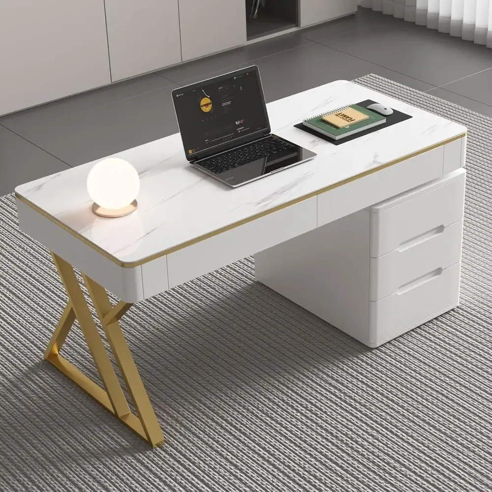 白い強化ガラス天板のゲーミングデスク - 厚みのあるラッカー - Pc Gaming White のレビューと価格