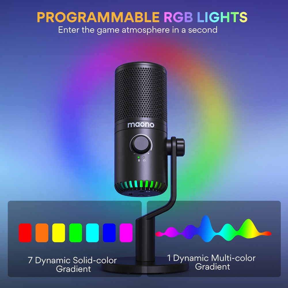 MAONO PC プログラム可能な RGB ゲーミングマイク - Pc Gaming Youtube のレビューと価格