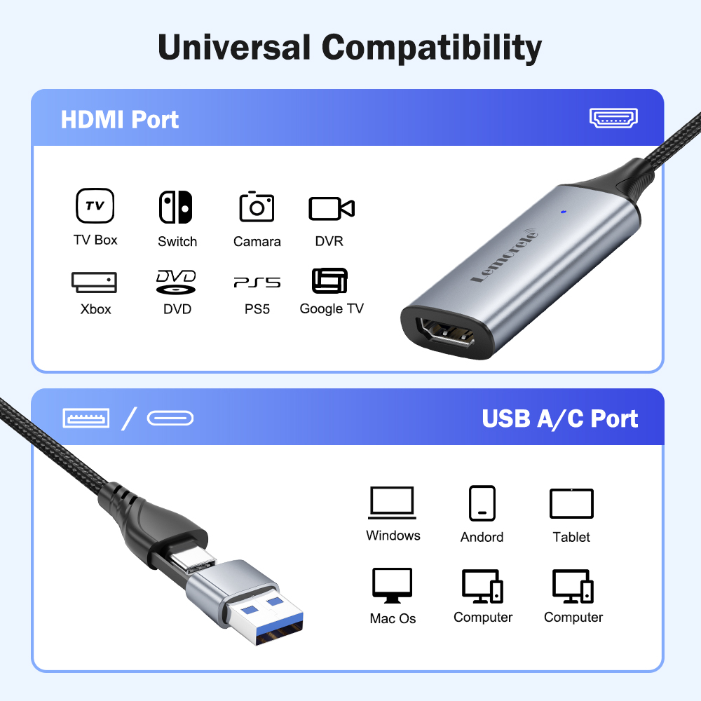 Lemorele USB 2.0 ビデオキャプチャカード H - Pc Gaming Games のレビューと価格