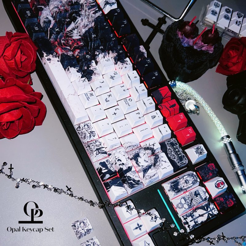 黒白テーマキーキャップ PBT 5 面熱昇華メカニカルキーボ - Pc Gaming White のレビューと価格