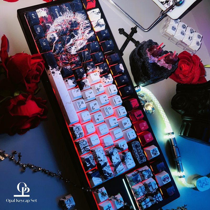 黒白テーマキーキャップ PBT 5 面熱昇華メカニカルキーボ - Pc Gaming White のレビューと価格