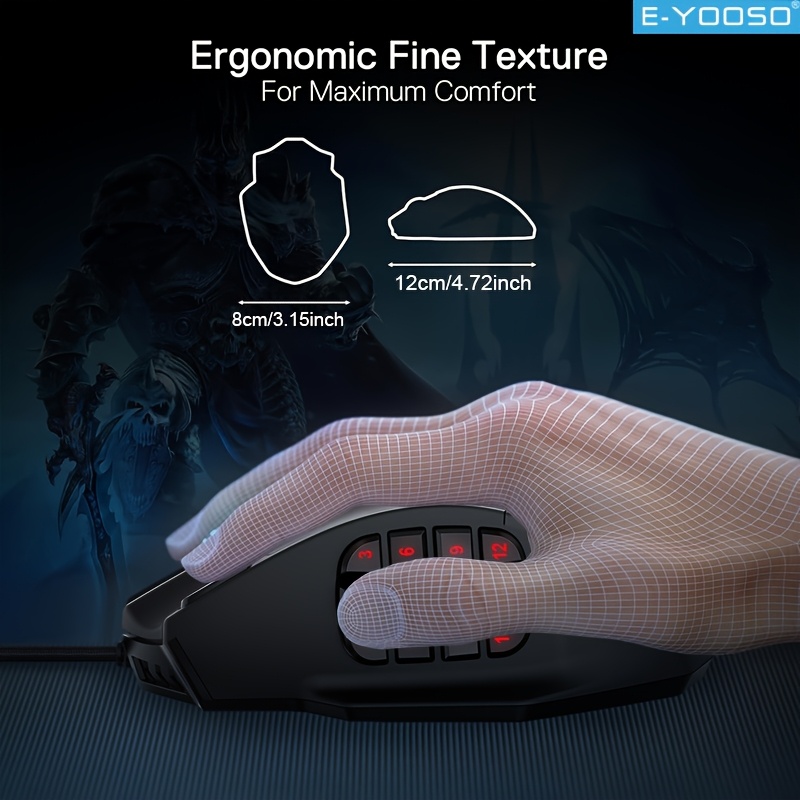 E-YOOSO RGB 有線ゲーミングマウス 人間工学に基づ - Pc Gaming Editing のレビューと価格