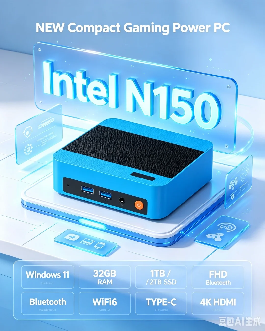 マルチカラーミニPC Intel N150、Win11 Pr - Pc Gaming Editing のレビューと価格