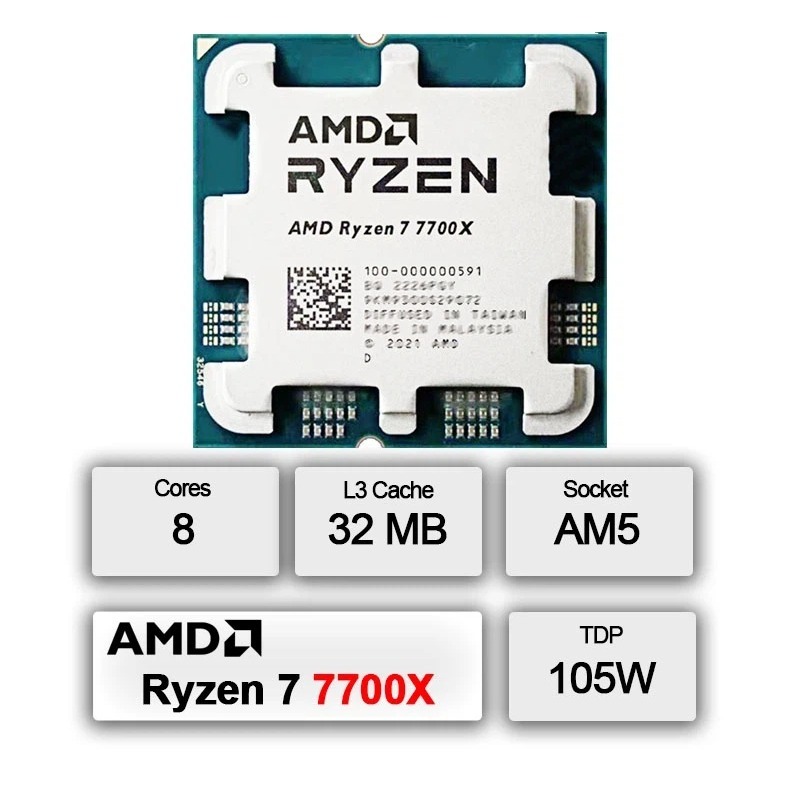 高性能ゲーミングプロセッサ AMD 7700X (クーラーな - Pc Gaming Games のレビューと価格