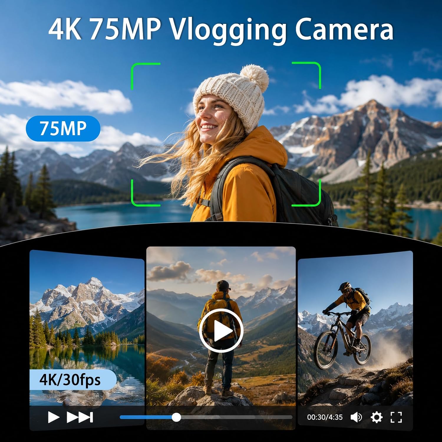 4KハンドヘルドジンバルVlogカメラ YouTube初心者 - Webcam 4K のレビューと価格
