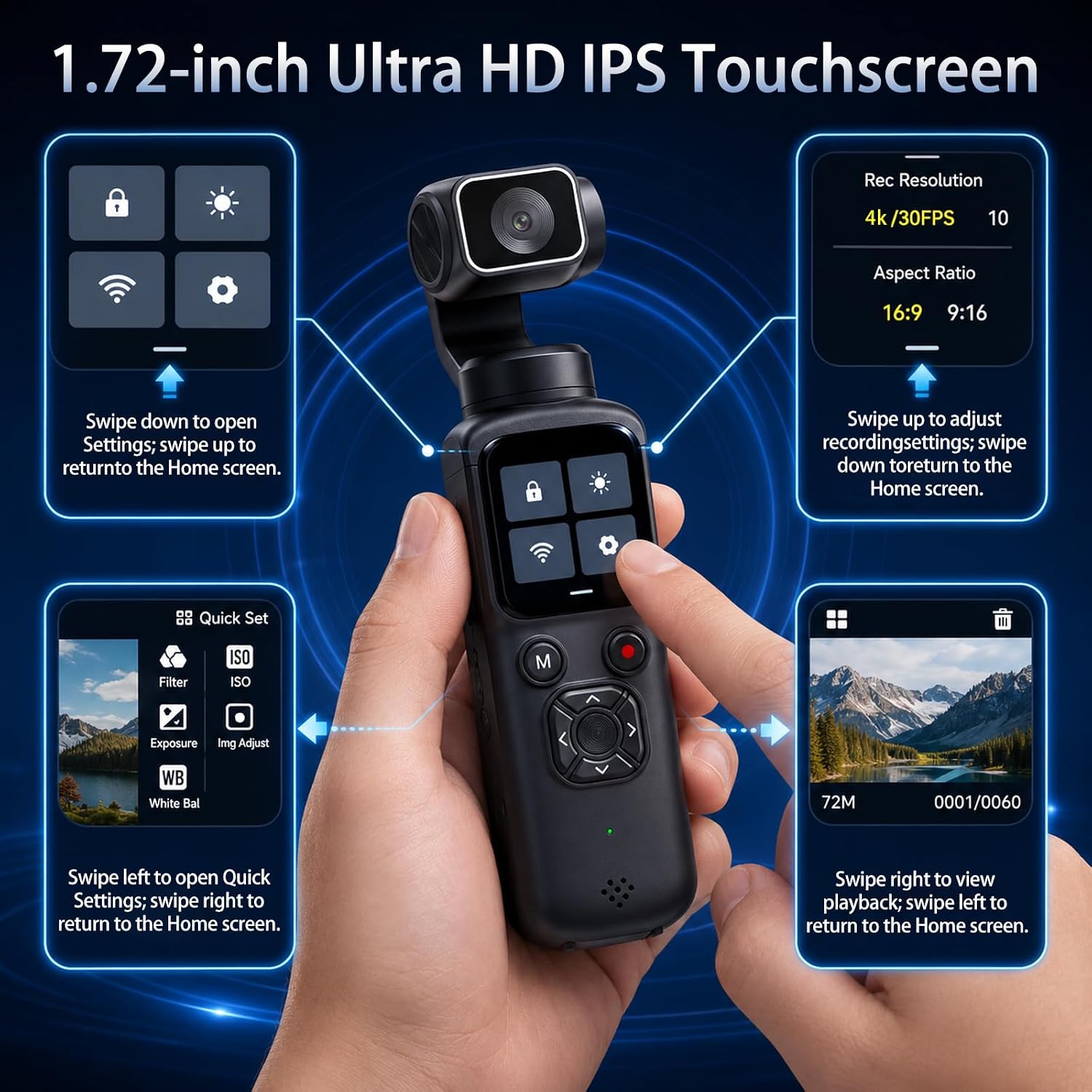 4KハンドヘルドジンバルVlogカメラ YouTube初心者 - Webcam 4K のレビューと価格