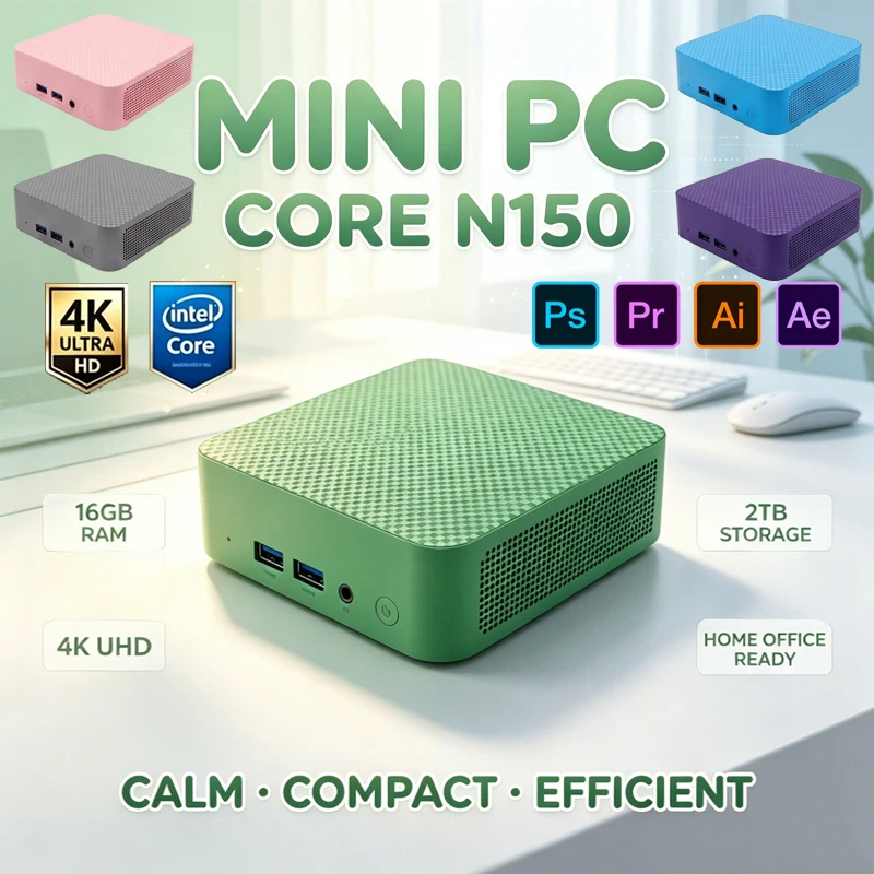 カラフルなポータブルミニPC Intel N150 Win1 - Pc Gaming Editing のレビューと価格