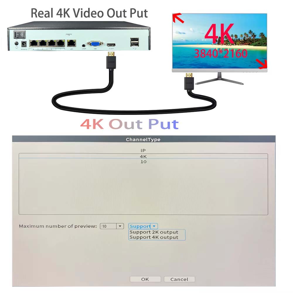 4K 10CH NVR 4/8ポート POE 8MP 5MP - Webcam 4K のレビューと価格
