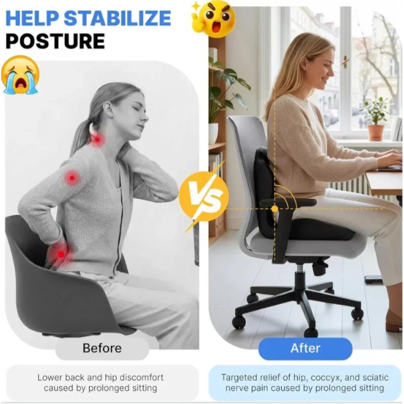 人間工学に基づいた低反発シートクッション腰椎サポートパッド尾 - Gaming Chair Lumbar Pillow のレビューと価格