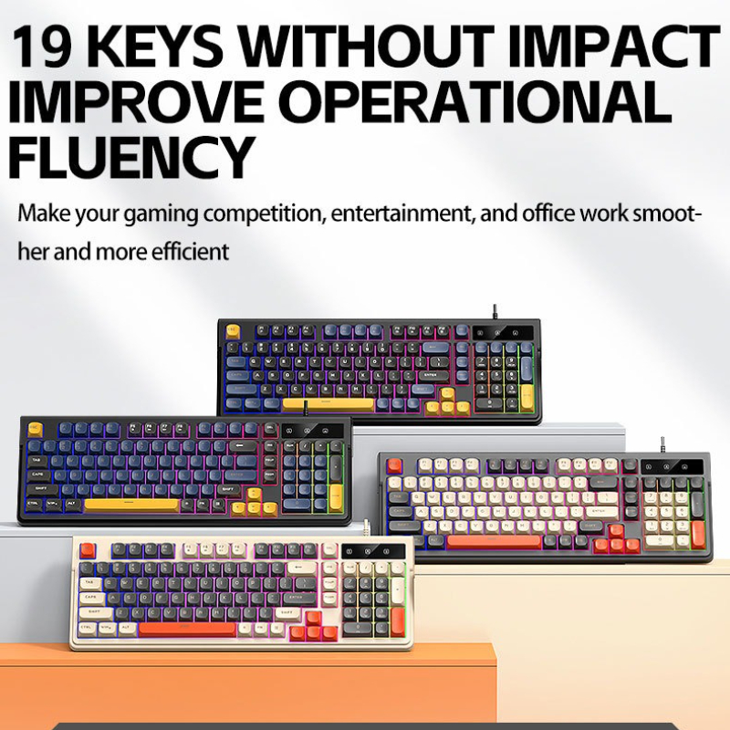 新しい T13 有線ゲーミングキーボード 98 キー 3 色 - Anti-Ghosting Keyboard のレビューと価格