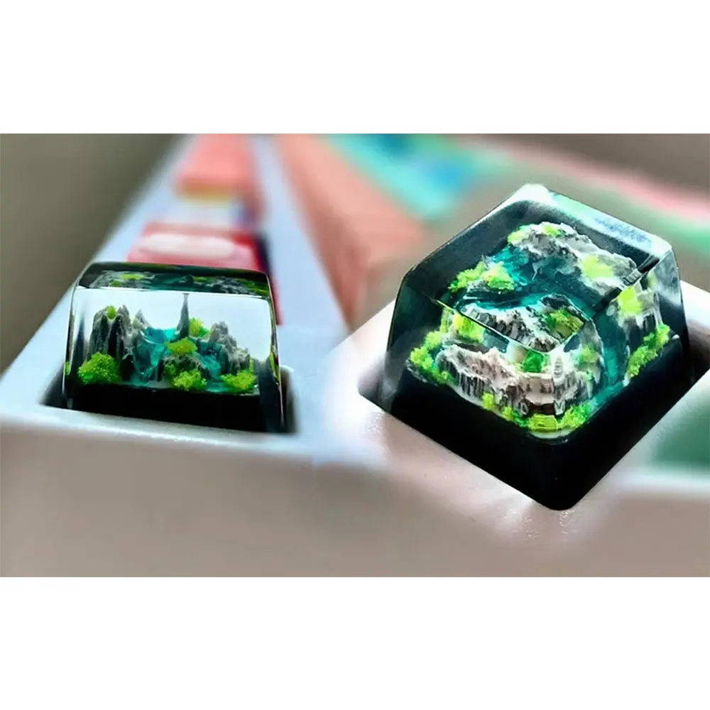 山と海キーキャップ職人技樹脂製豪華DIY PCゲーマーメカニ - Pc Gaming Aesthetic のレビューと価格