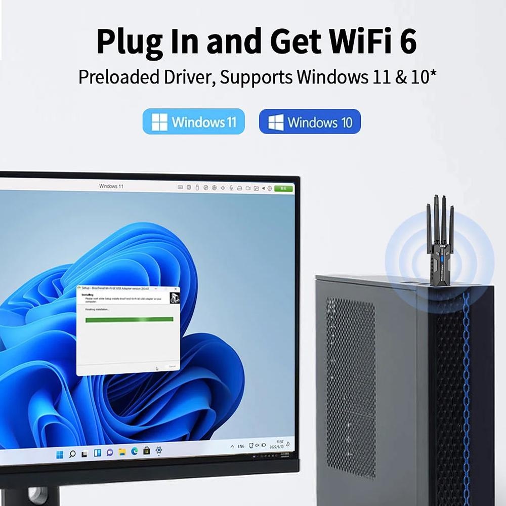 WiFi 6 USB 3.0アダプター 1800Mbps デ - Pc Gaming Gta 6 のレビューと価格