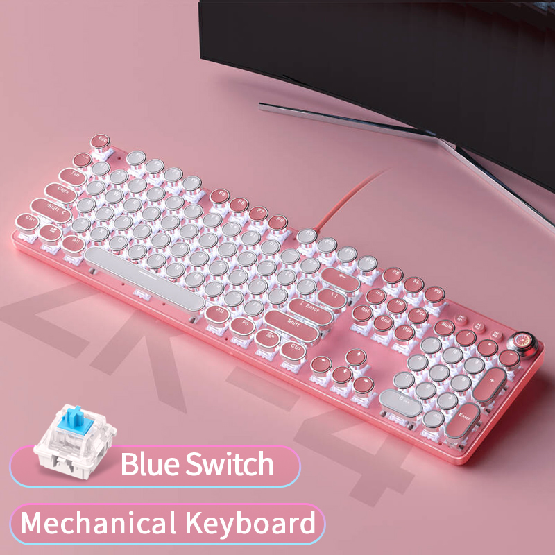 104キー フルサイズ メカニカルキーボード ブルー スイッ - Anti-Ghosting Keyboard のレビューと価格