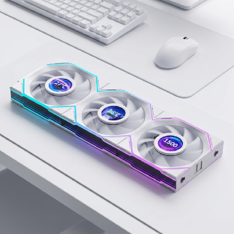 ケースファン 12 センチメートルリバースブレード液晶ディス - Pc Gaming White のレビューと価格