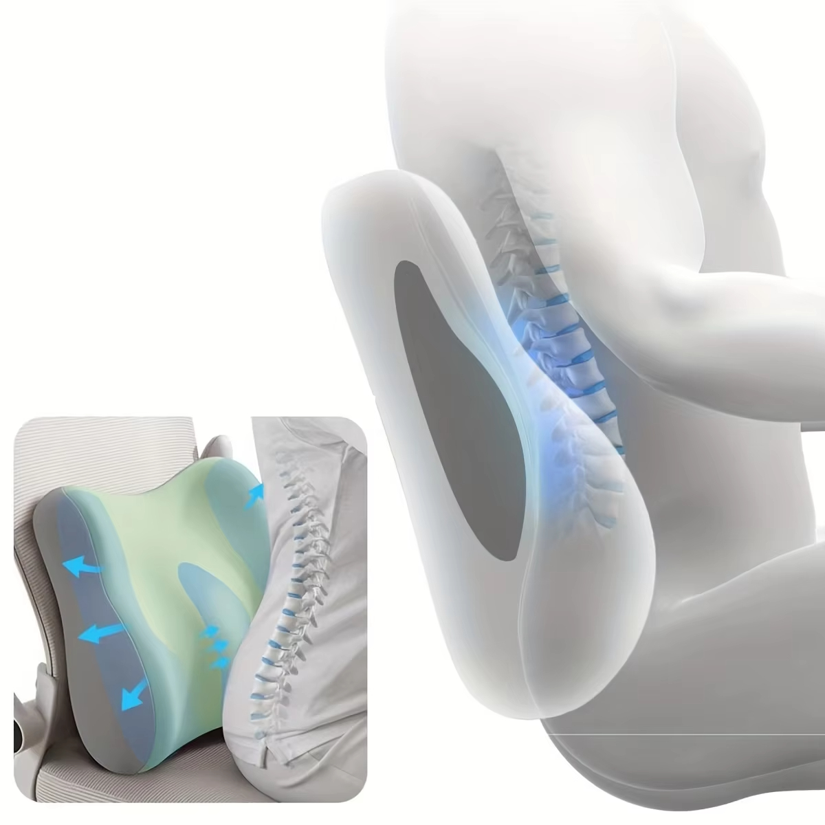 カーシートメモリーフォームクッションランバーサポートソフト弾 - Gaming Chair Lumbar Pillow のレビューと価格