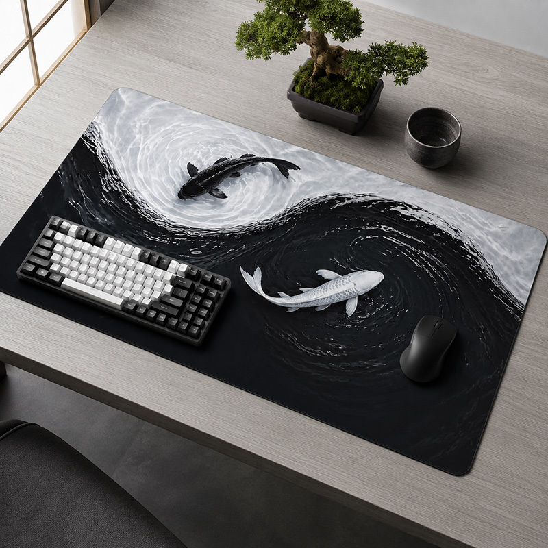 黒白鯉マウスパッドゲーマーXL大型ホームマウスパッドXXLオ - Pc Gaming White のレビューと価格